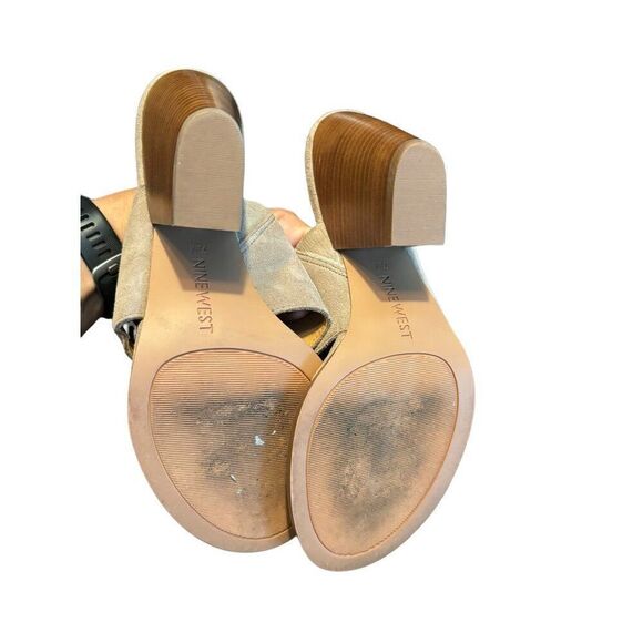 Nine West Women's Suede Helenium Sueded Heeled Sandals SZ 8 womens - Picture 5 of 9